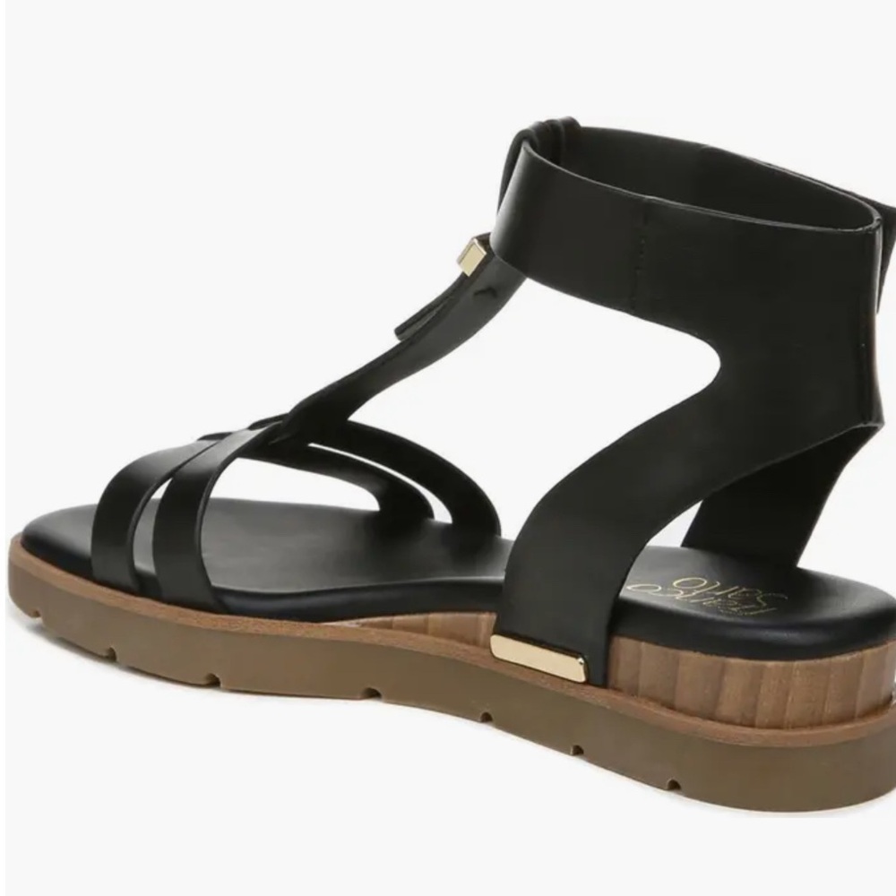 Franco Sarto Black and Tan Women's Sandals - Picture 4 of 5